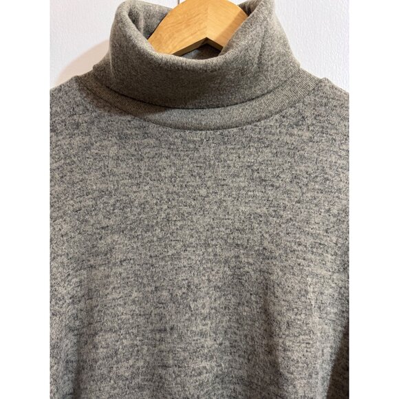 DG2 by Diane Gilman Asymmetrical Shark Bite Hem Turtle Neck Sweater Large Brown - Picture 6 of 13